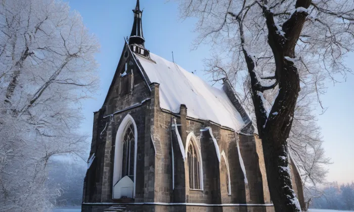 Kostel Zvěstování Panny Marie (Pardubice-Staré Město) – winter