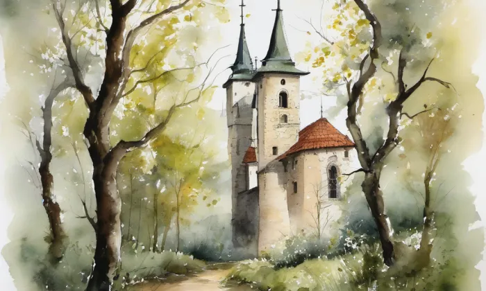 Osiky – akvarel